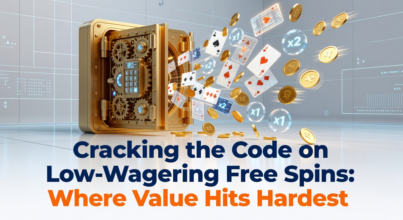 Grafik mit Free-Spins-Symbolen und niedrigen Umsatzbedingungen, die den maximalen Spielwert illustrieren