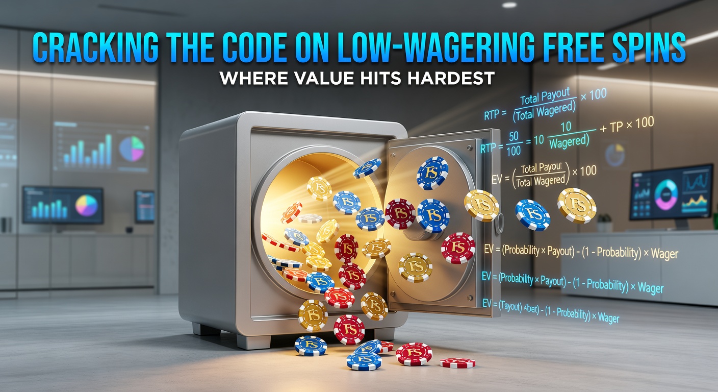 Detaillierte Infografik zu Umsatzbedingungen und RTP-Vergleichen bei Low-Wagering Free Spins