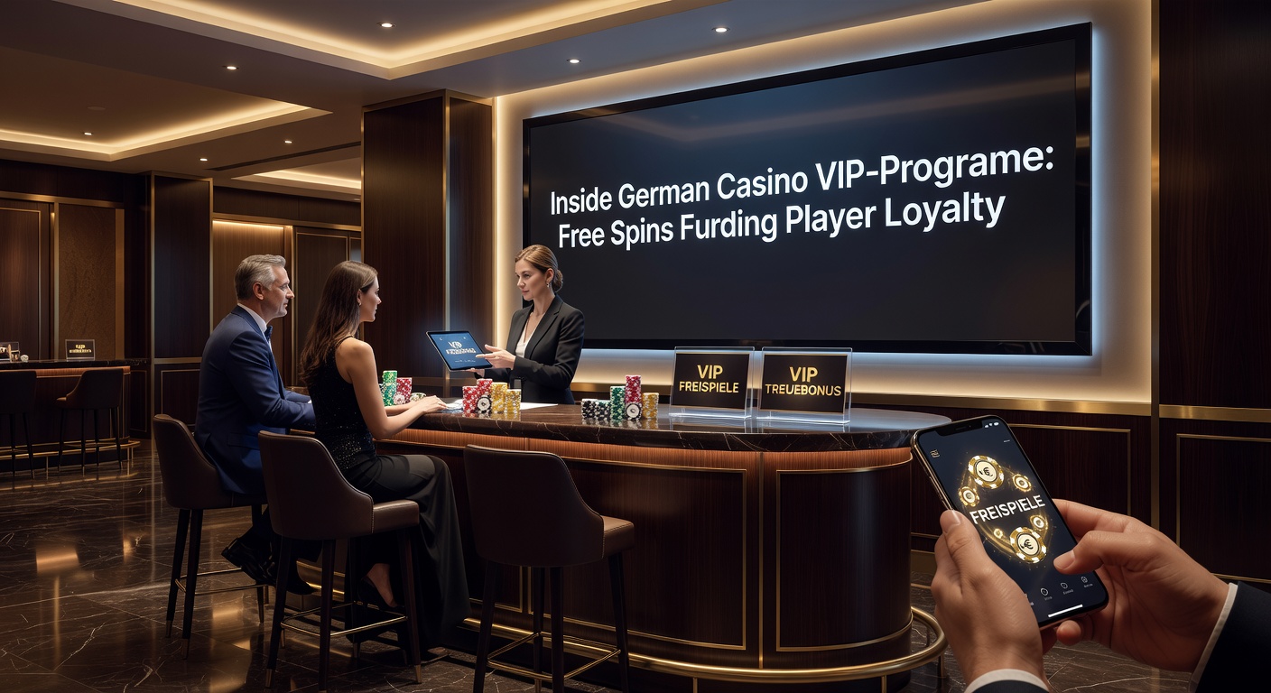 Elegantes VIP-Lounge-Ambiente in einem deutschen Online-Casino mit Symbolen für Freispiele und Treuepunkte