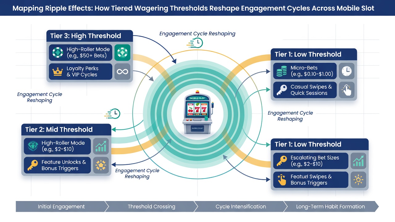 Datenvisualisierung zu Engagement-Zyklen durch gestaffelte Schwellen in Slots
