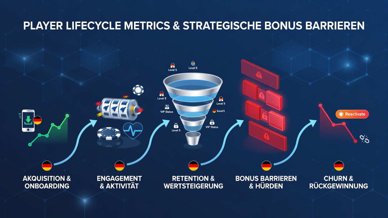 Grafik zu Spielerlebenszyklen und Bonusbarrieren in mobilen Casino-Anwendungen